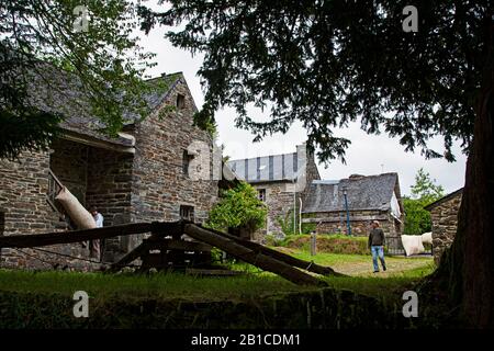 Frankreich, Bretagne, St. Rivoal, Kirche, Economusee des Monts d'Arree, Maison Cornec, frühes Bauernleben, Stockfoto