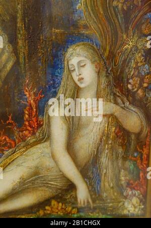 Galathea von Gustave Moreau, Detail, 166AD, Tinte, Tempera, Gouache und Aquarelle auf Pappe Stockfoto