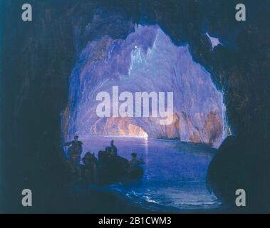 Heinrich Jakob Fried - die Blaue Grotte auf Capri. Stockfoto