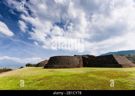 Yacata-Pyramiden, archäologische Stätte Tzintzuntzan, Bundesstaat Michoacan, Mexiko, Mittelamerika Stockfoto