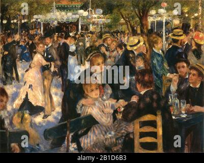 Le Moulin de la Galette (1876) - Gemälde aus dem 19. Jahrhundert von Pierre-Auguste Renoir - Sehr hohe Auflösung und qualitativ hochwertiges Bild Stockfoto