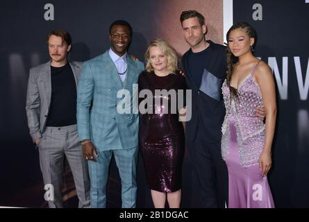 Los Angeles, USA. Februar 2020. Michael Dorman, Aldis Hodge, Elisabeth Moss, Oliver Jackson-Cohen und Storm Reid 048 besucht die Premiere von Universal Pictures "The Invisible Man" im TCL Chinese Theatre am 24. Februar 2020 in Hollywood, California Credit: Tsuni/USA/Alamy Live News Stockfoto