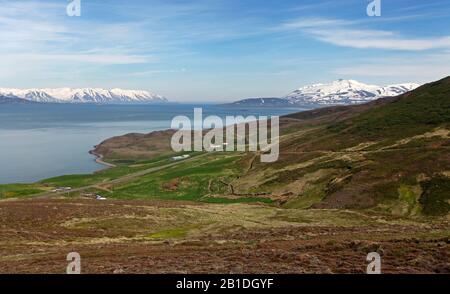 Nordisland Flord - Eyjafjordur Stockfoto