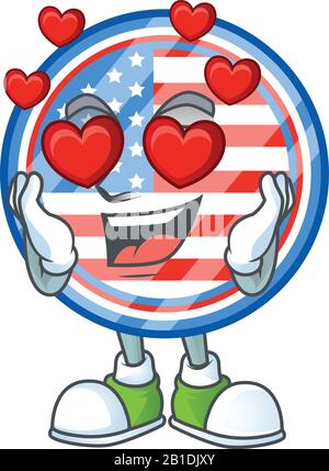 Ein romantisches Kreiszeichen USA Cartoon Maskottchen Design Stil Stock Vektor