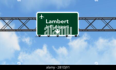 Saint Louis USA Airport Highway Schild 3D-Illustration Stockfoto