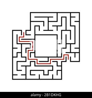 Labyrinth aus Abstakt. Spiel für Kinder. Puzzle für Kinder. Labyrinth Conundrum. Vektorgrafiken. Stock Vektor