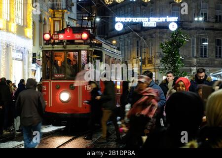 Winternacht in Istanbul Stockfoto