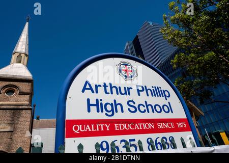 Australien, Die Ehemalige Arthur Phillip High School in Parramatta Sydney wurde 2020 durch ein neues High-School-Gebäude in Australien ersetzt Stockfoto