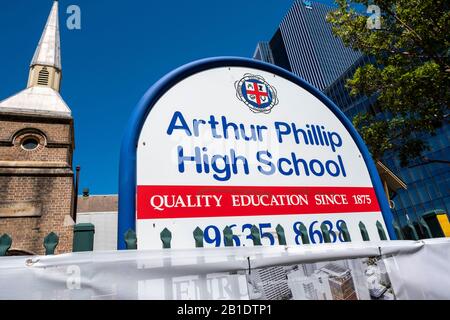 Australien, Die Ehemalige Arthur Phillip High School in Parramatta Sydney wurde 2020 durch ein neues High-School-Gebäude in Australien ersetzt Stockfoto