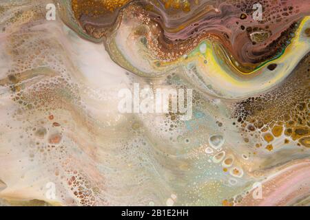 Abstrakte Farbe Gold und Braun glatte Flecken Hintergrund Stockfoto