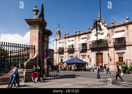 Histric Buildings, Downtown of Morelia, Historic Centre of Morelia, State von Michoacan, Mexiko, Mittelamerika Stockfoto