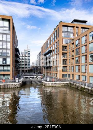 Die neue Entwicklung des Grosvenor Canal, auf der Nordseite der Themse nahe der Chelsea Bridge, London Stockfoto