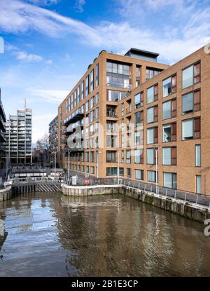 Die neue Entwicklung des Grosvenor Canal, auf der Nordseite der Themse nahe der Chelsea Bridge, London Stockfoto