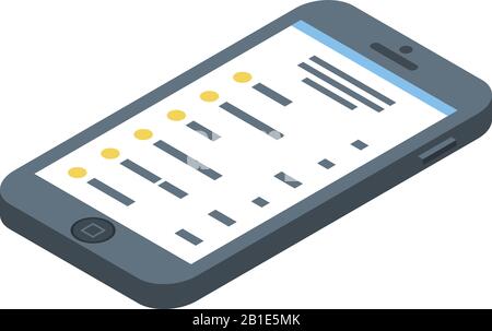 Symbol für die Bestellung von Smartphone-Pizza, isometrischer Stil Stock Vektor