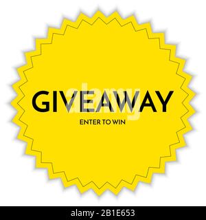 Werbebanner-Vorlage. Zeit für das Giveaway-Zeichen, das auf weißem Hintergrund isoliert ist. Stock Vektor