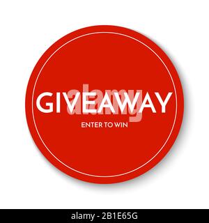 Werbebanner-Vorlage. Zeit für das Giveaway-Zeichen, das auf weißem Hintergrund isoliert ist. Stock Vektor