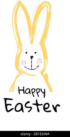 Abbildung Gelb bunte Glückliche Ostergrüßkarte Stock Vektor