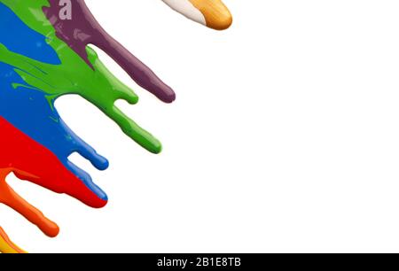 Farbige Farben kreativer Rahmen isoliert über weiß Stockfoto