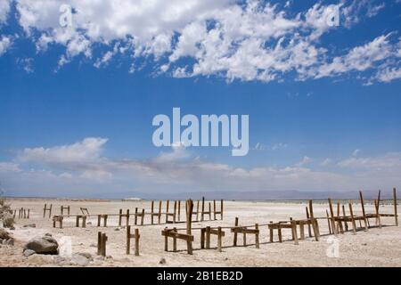 Alte Piers in Salton Sea, USA, Kalifornien, Salton Sea Stockfoto