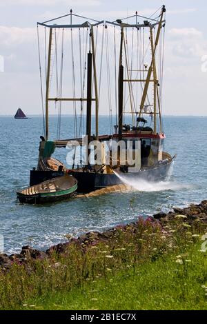 Fischerboot auf IJsselmeer, Niederlande Stockfoto