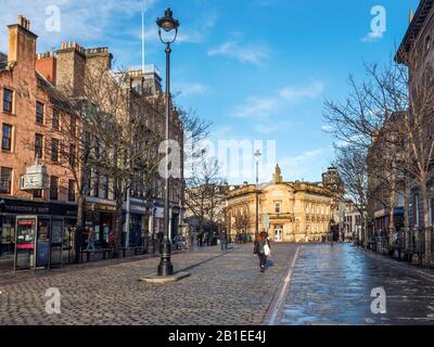 High Street und das ehemalige Clydesdale Bank Building im Winterlicht Dundee Scotland Stockfoto