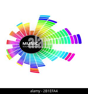 Vector Sound Wave. Radialer Equalizer. Dynamische Lautstärke Stock Vektor