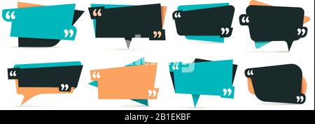 Angebot in Anführungszeichen. Anmerkungsrahmen, Rahmen für Idee- und Angebotsvorlagen-Vektorsatz Stock Vektor