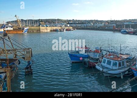Irland, Dublin, Howth, Fischerboote, die im Hafen von Howth angedockt sind Foto © Fabio Mazzarella/Sintesi/Alamy Foto Stockfoto