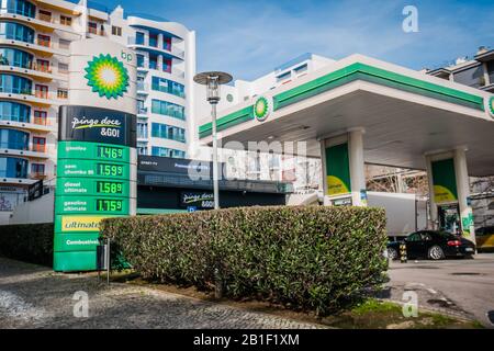 Tankstelle BP in Lissabon Portugal Stockfoto