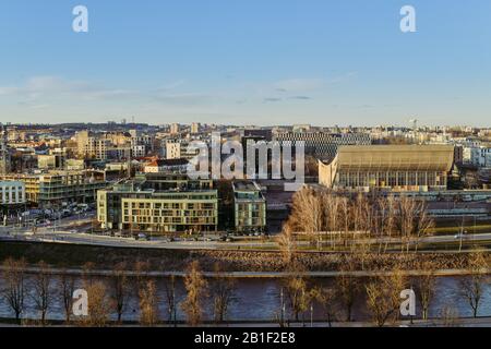 Blick auf Wilna in der Winterzeit 2020 Stockfoto