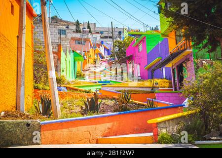 Bunte Stadt in Pachuca de Soto, Mexiko Stockfoto