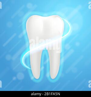 Postervorlage mit weißem Molarenzahn Stock Vektor