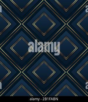 Klassisches, Nahtloses Art-Deco-Muster. Geometrische dekorative Digitalpapiere. Vektorliniendesign. 1920-30er Motive. Luxuriöse Vintage-Illustration Stock Vektor
