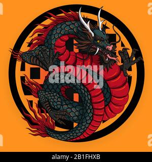 Dragon Tätowierungen Vektorgrafiken Stock Vektor