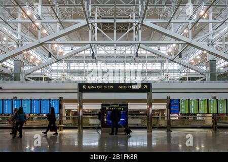 Denver, 12. FEBRUAR: Innenansicht des Denver International Airport am 12. FEBRUAR 2020 in Denver, Colorado Stockfoto