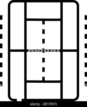 Symbol für Spielraumlinie, Konzeptzeichen, Konturvektorabbildung, lineares Symbol. Stock Vektor