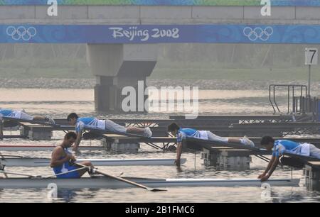 Shunyi, CHINA. Olympische Regatta 2008, Samstag, 09.08.2008 [Pflichtgutschrift: Peter SPURRIER, Intersport-Bilder] Stockfoto