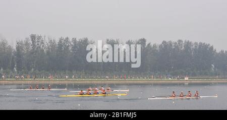 Shunyi, CHINA. Olympische Regatta 2008, Samstag, 09.08.2008 [Pflichtgutschrift: Peter SPURRIER, Intersport-Bilder] Stockfoto