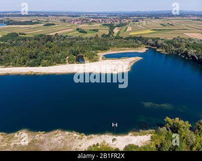 Luftbild einer Schottergrube, Kroatien Stockfoto