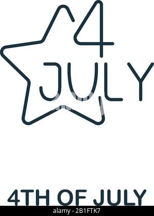 Juli Symbol aus der us-Kollektion. Einfaches Symbol am 4. Juli für Vorlagen, Webdesign und Infografiken Stock Vektor