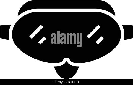 Alpine Maske schwarz Symbol, Konzeptabbildung, Vektor-Flachsymbol, Glyph-Zeichen. Stock Vektor