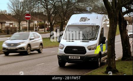 Polizei-Schottland-Radarkontrolleinheit auf der Great Western Road Glasgow, Schottland, Großbritannien Stockfoto