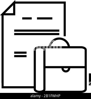 Dateien Suitcase Line Icon, Concept Sign, Outline Vector Illustration, Linear Symbol. Stock Vektor