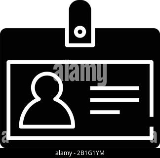 Abzeichen schwarz Symbol, Konzeptabbildung, Vektor-Flachsymbol, Glyph-Zeichen. Stock Vektor