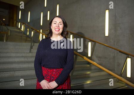 Edinburgh, Großbritannien. Februar 2020. Abgebildet: Monica Lennon MSP - Shadow Cabinet Secretary for Health And Sport, Mitglied für Central Scotland for the Scottish Labour Party. Kredit: Colin Fisher/Alamy Live News Stockfoto