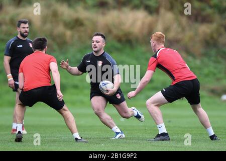 29. September 2019, Wales Men's Rugby League 9's World Cup Training Session am Sonntag, den 29. September 2019 in der Rydal Penrhos School in Colwyn Bay; Stockfoto