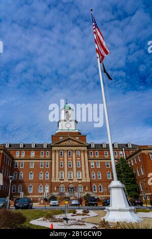 Coatesville, PA/USA - 24. Februar 2020: Gebäude 1 im US Department of Veterans Affairs Medical Center in Coatesville PA. Stockfoto