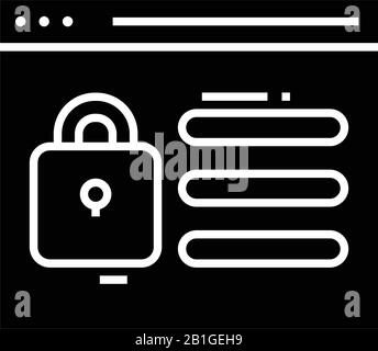 Symbol für gesperrtes Programm, schwarz, Konzeptabbildung, Symbol für Vektorebene, Glyph-Zeichen. Stock Vektor