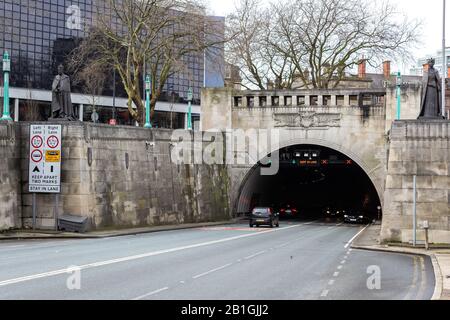 Queensway Mersey Tunneleingang, Liverpool. 1934 von König Georg V. eröffnet Stockfoto