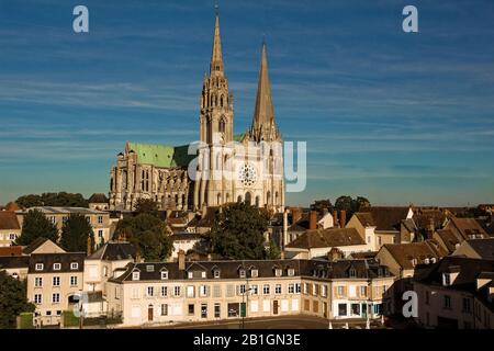 Die Kathedrale Unserer Lieben Frau von Chartres, Frankreich. Stockfoto